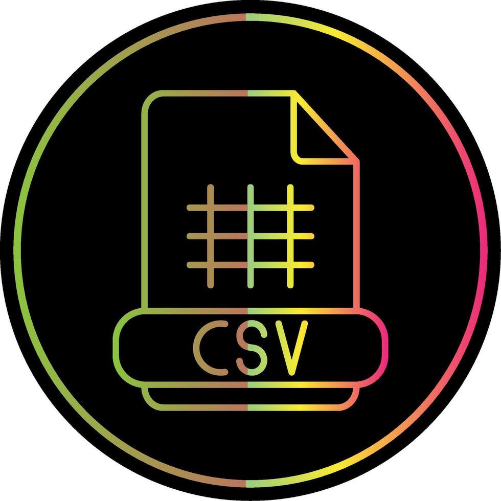 Csv Line Gradient Due Color Icon vector