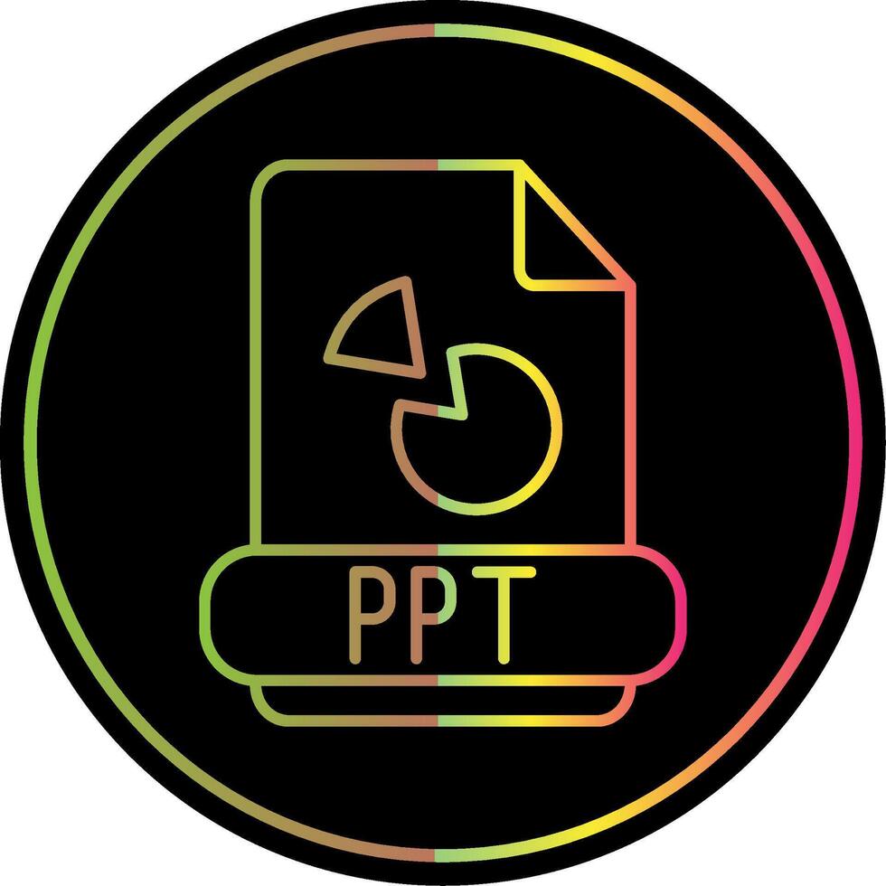 Ppt Line Gradient Due Color Icon vector