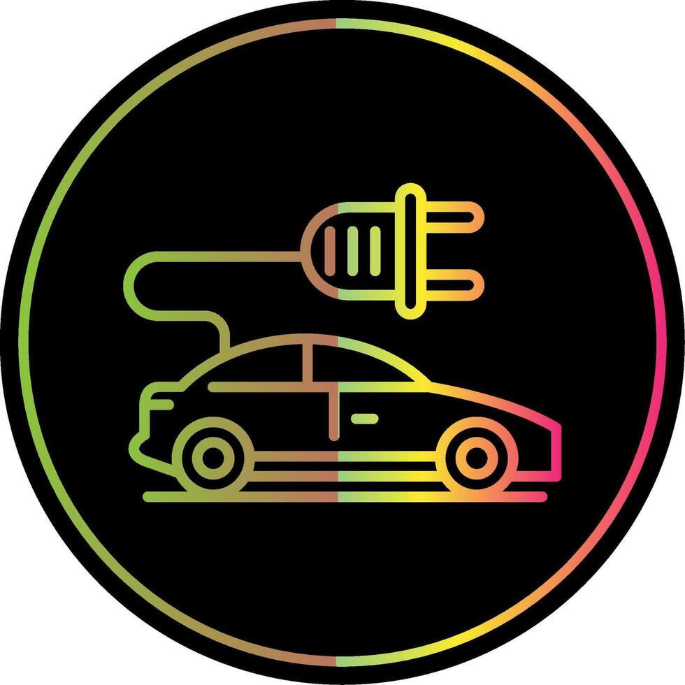 Electric Car Line Gradient Due Color Icon vector