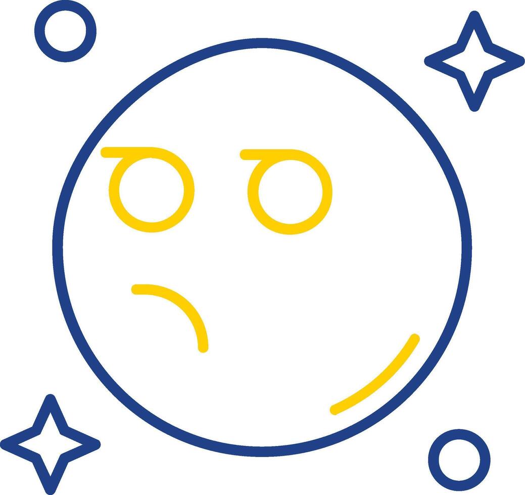 Suspicious Line Two Color  Icon vector