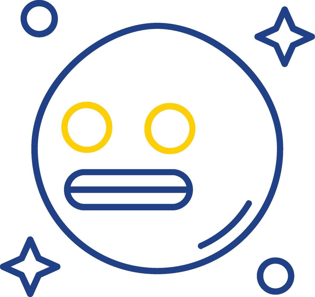 Shocked Line Two Color Icon vector