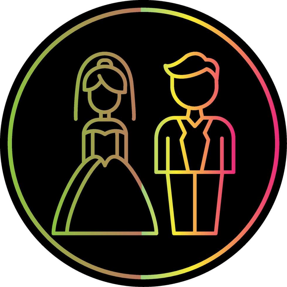 Couple Line Gradient Due Color Icon vector