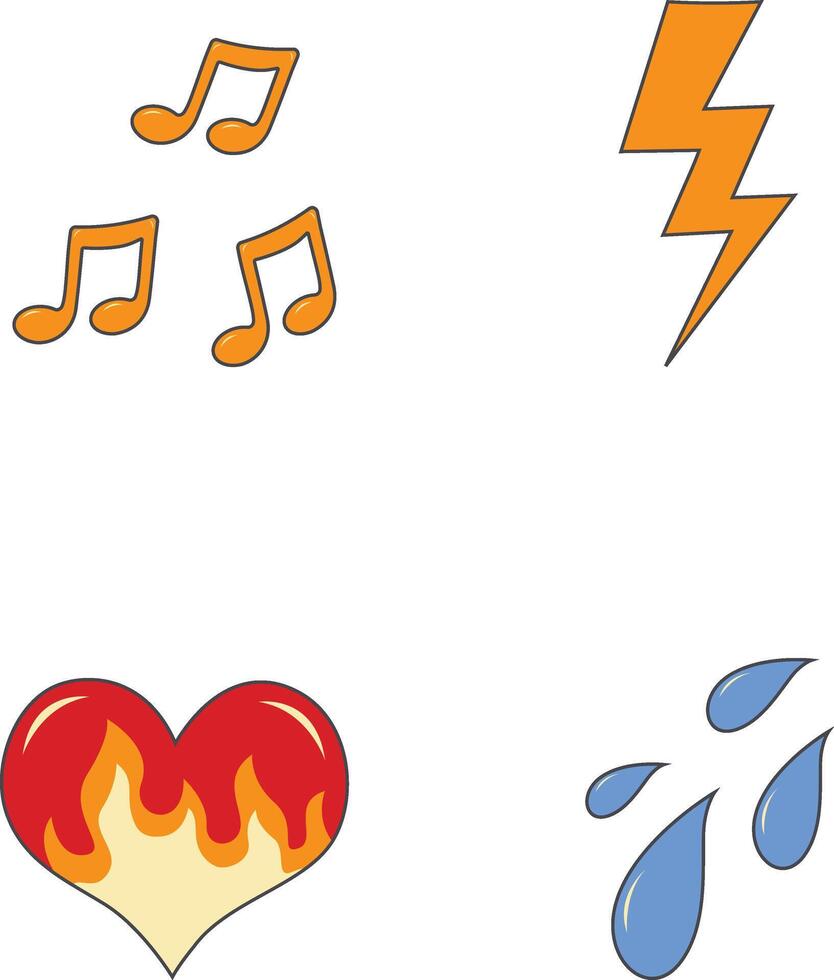 Comic Cartoon Effect Elements. Minimalist Style, Isolated Vector. vector