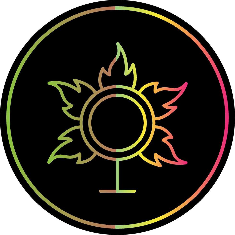 Ring Of Fire Line Red Circle Icon vector