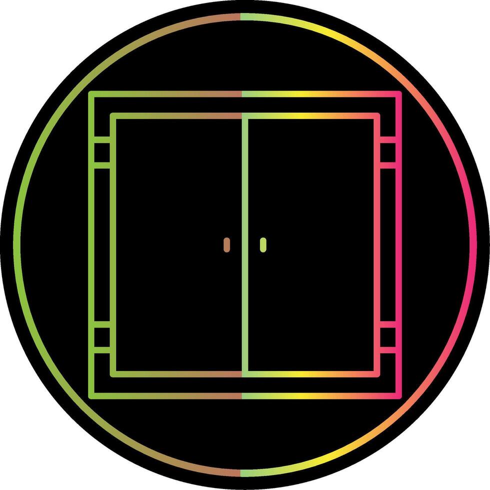 Door Line Gradient Due Color Icon vector