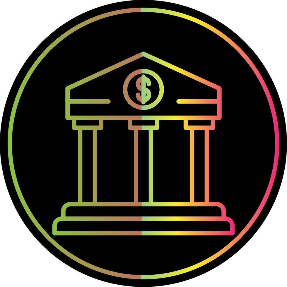 Bank Line Gradient Due Color Icon vector