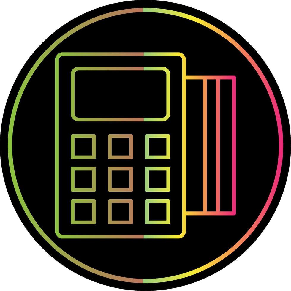 pos terminal línea degradado debido color icono vector