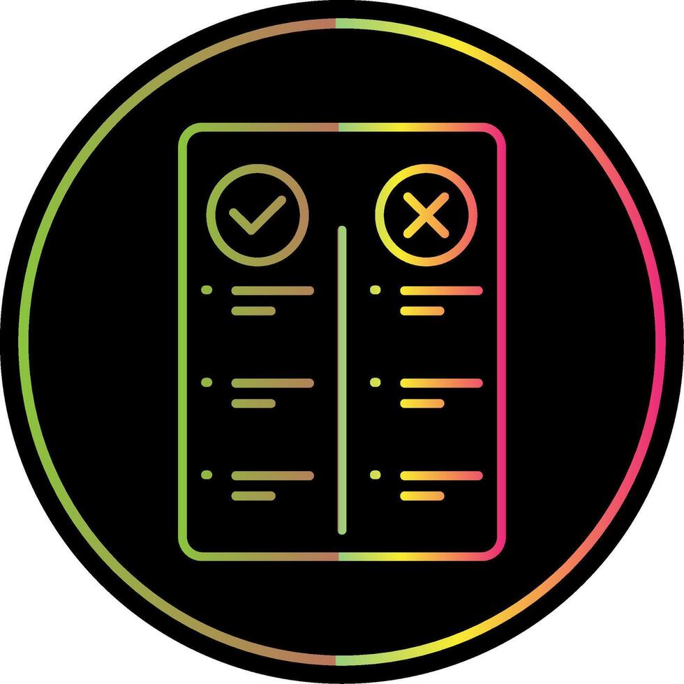 Pros And Cons Line Gradient Due Color Icon vector