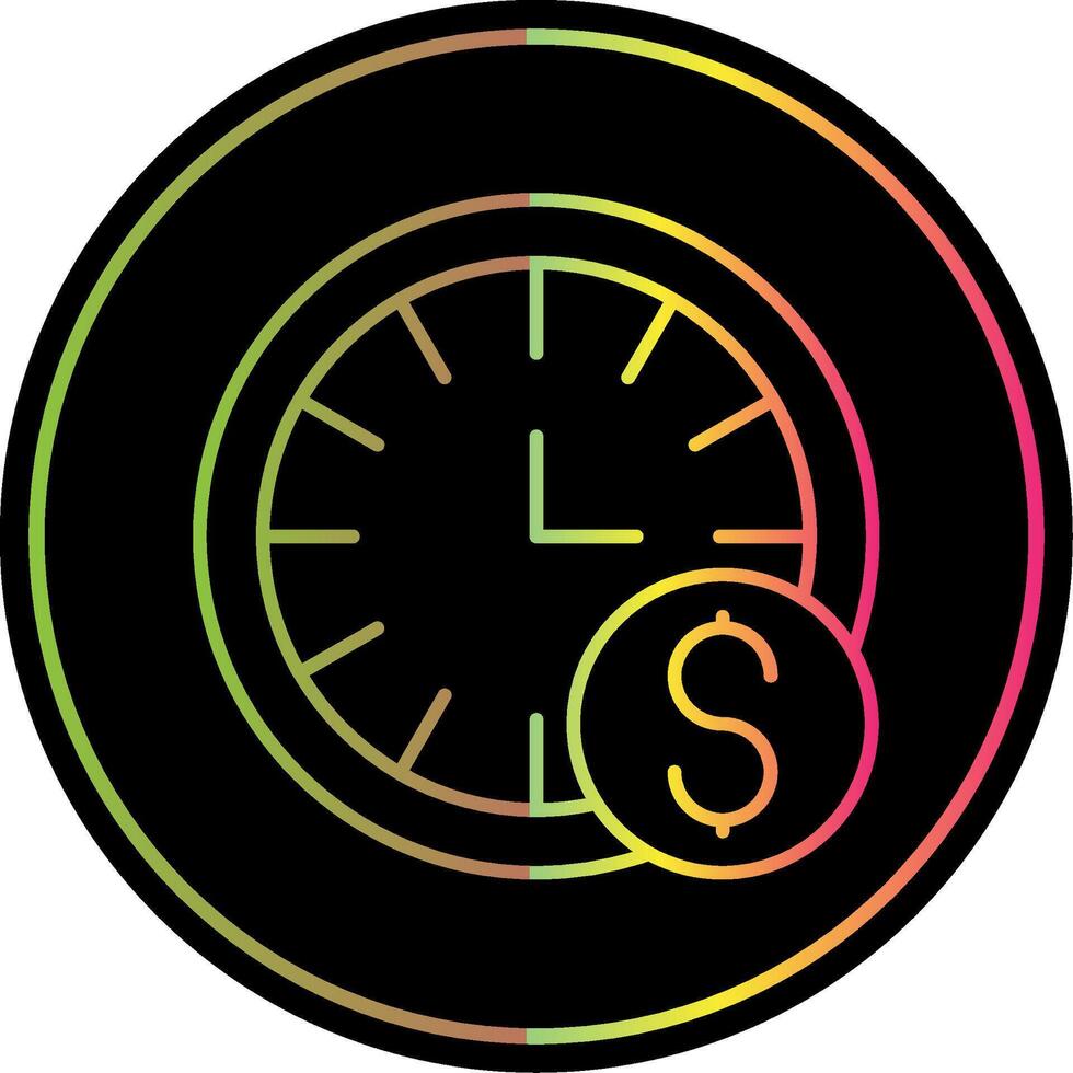 Time is Money Line Gradient Due Color Icon vector