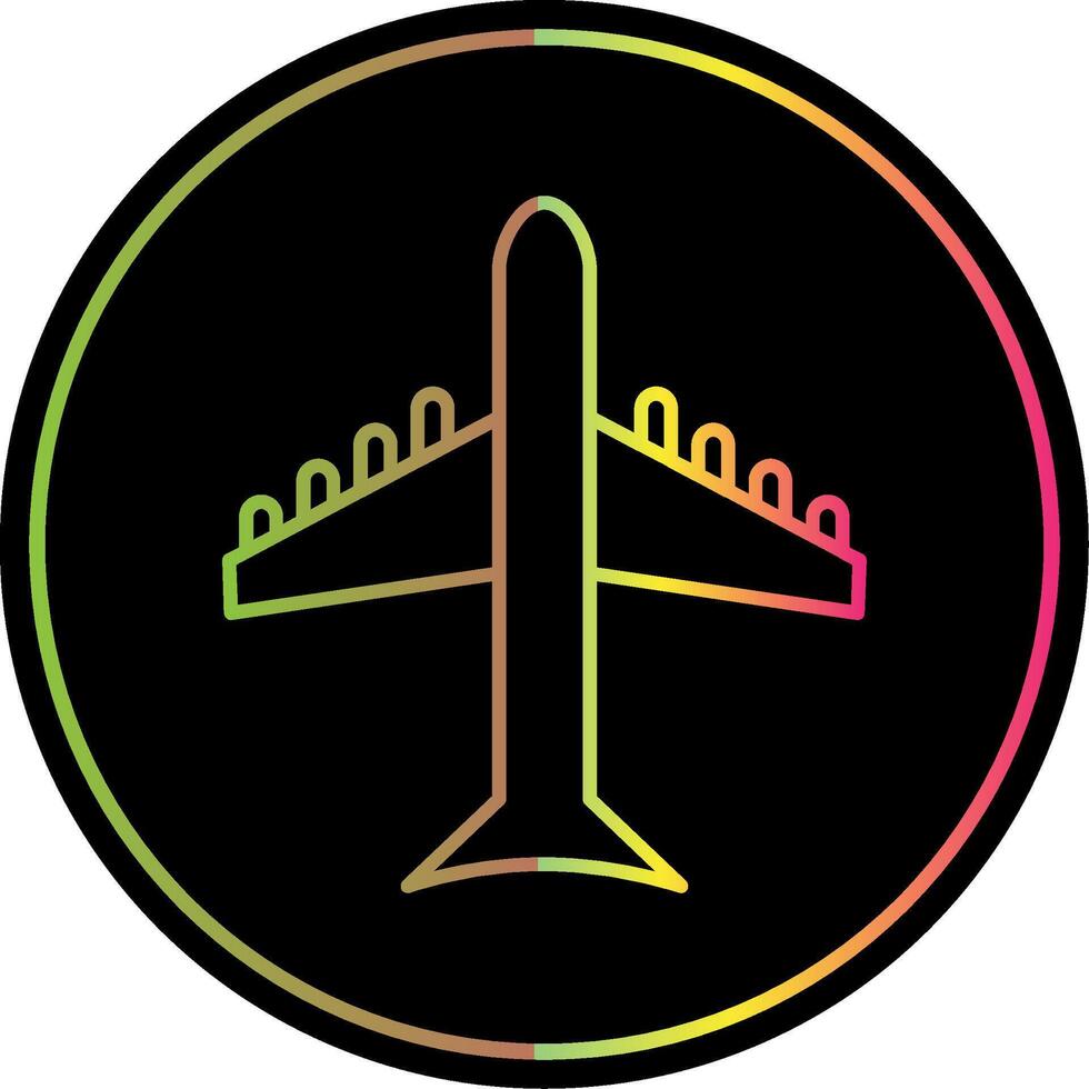 avión línea degradado debido color icono vector
