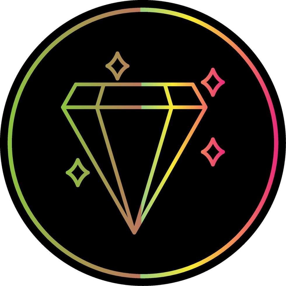 Diamond Line Gradient Due Color Icon vector