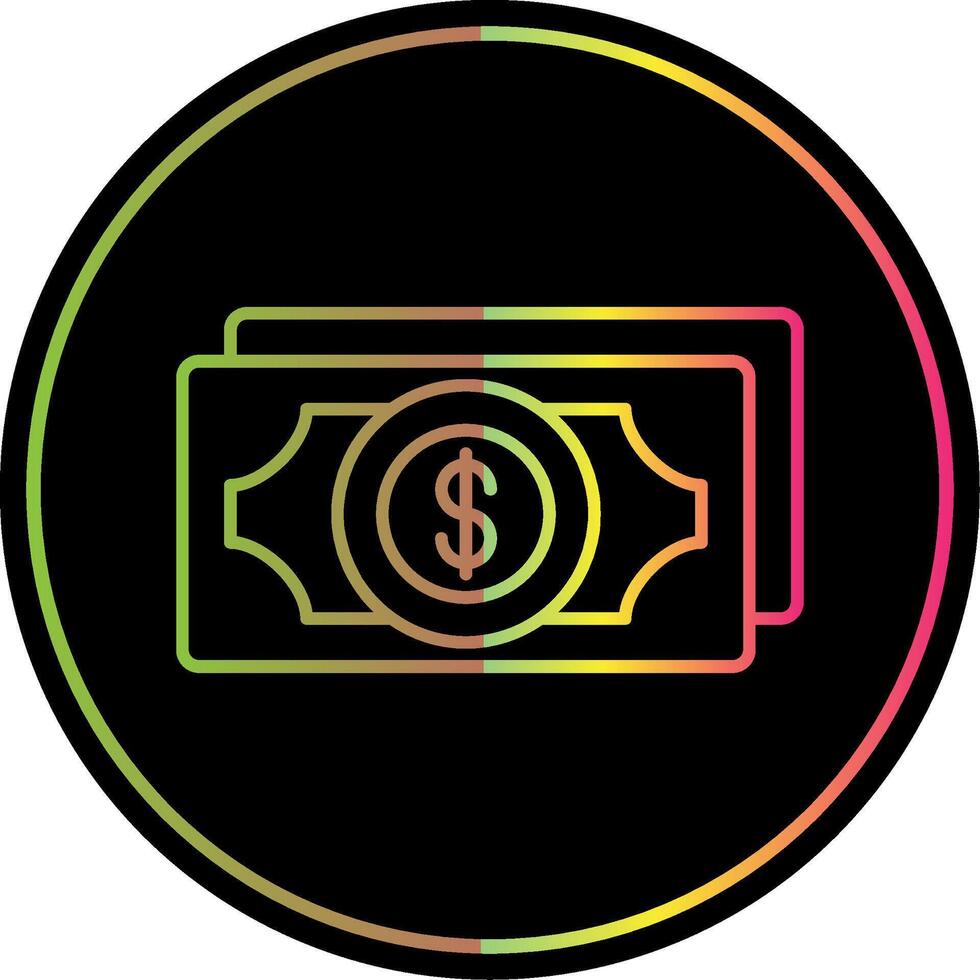 Salary Line Gradient Due Color Icon vector