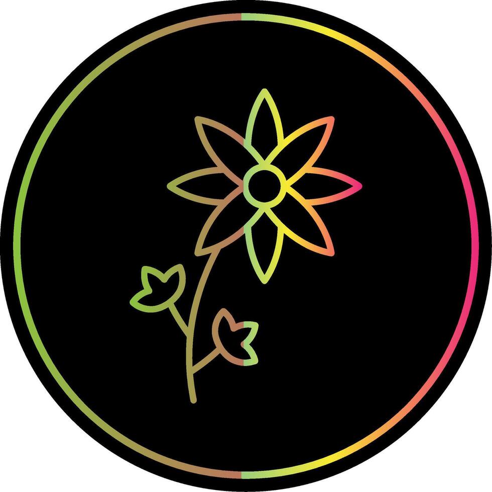 Orchidaceae Line Gradient Due Color Icon vector