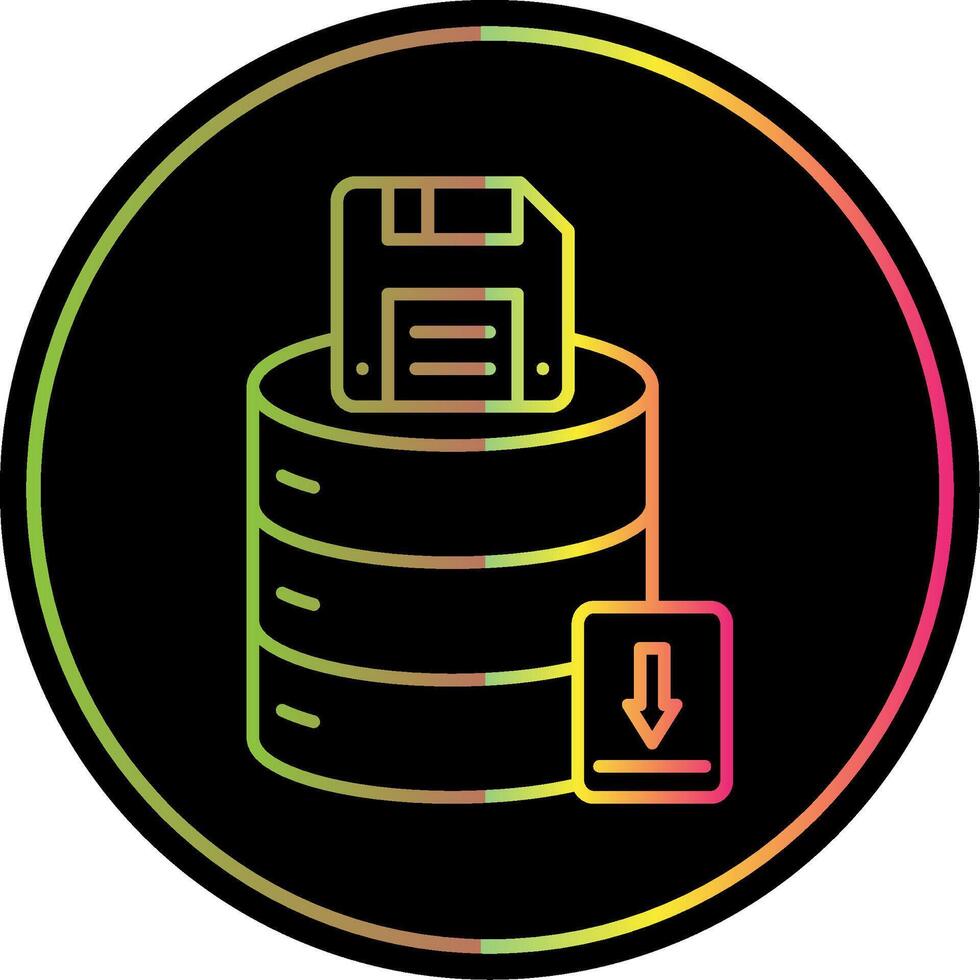 Save Data Line Gradient Due Color Icon vector