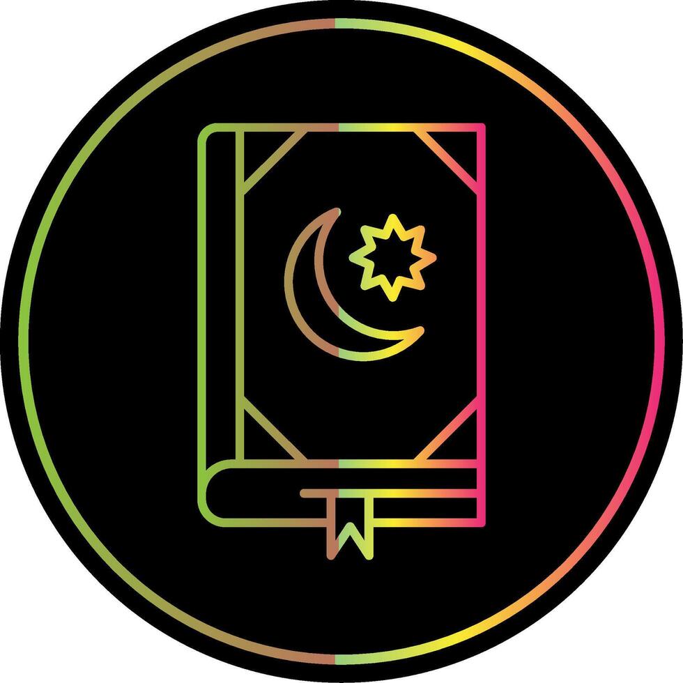 Quran Line Gradient Due Color Icon vector