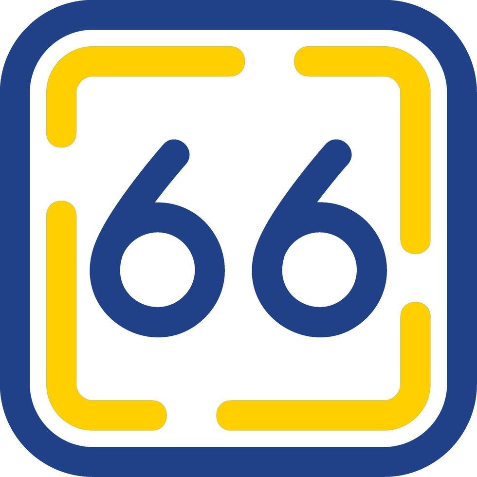 Sixty Six Line Two Color  Icon vector