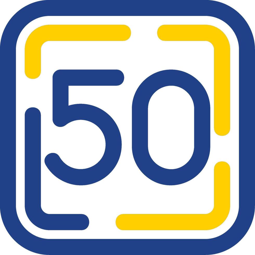 Fifty Line Two Color Icon vector