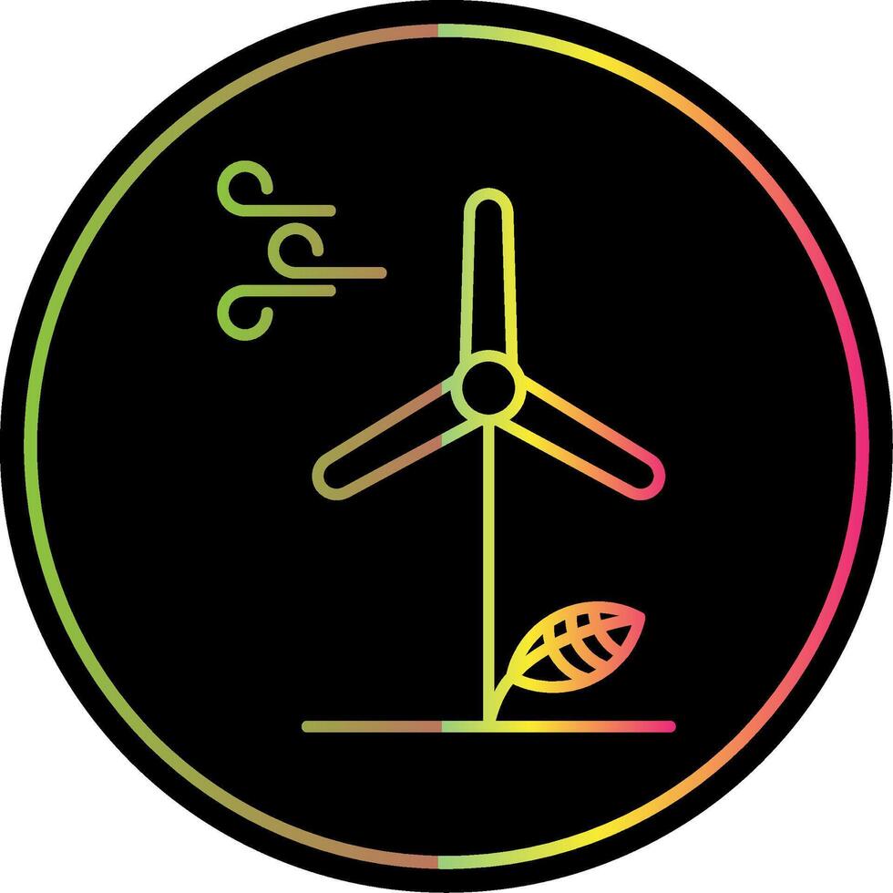 Wind Energy Line Gradient Due Color Icon vector