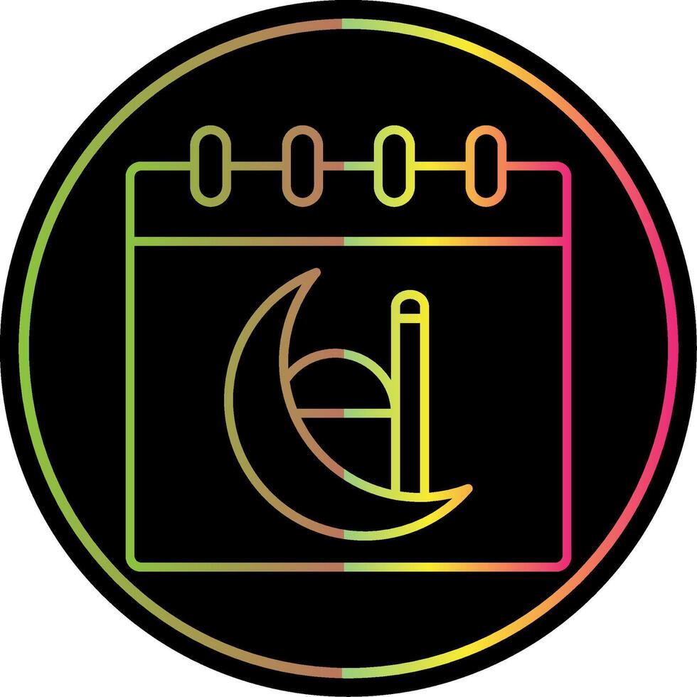 Calendar Line Gradient Due Color Icon vector