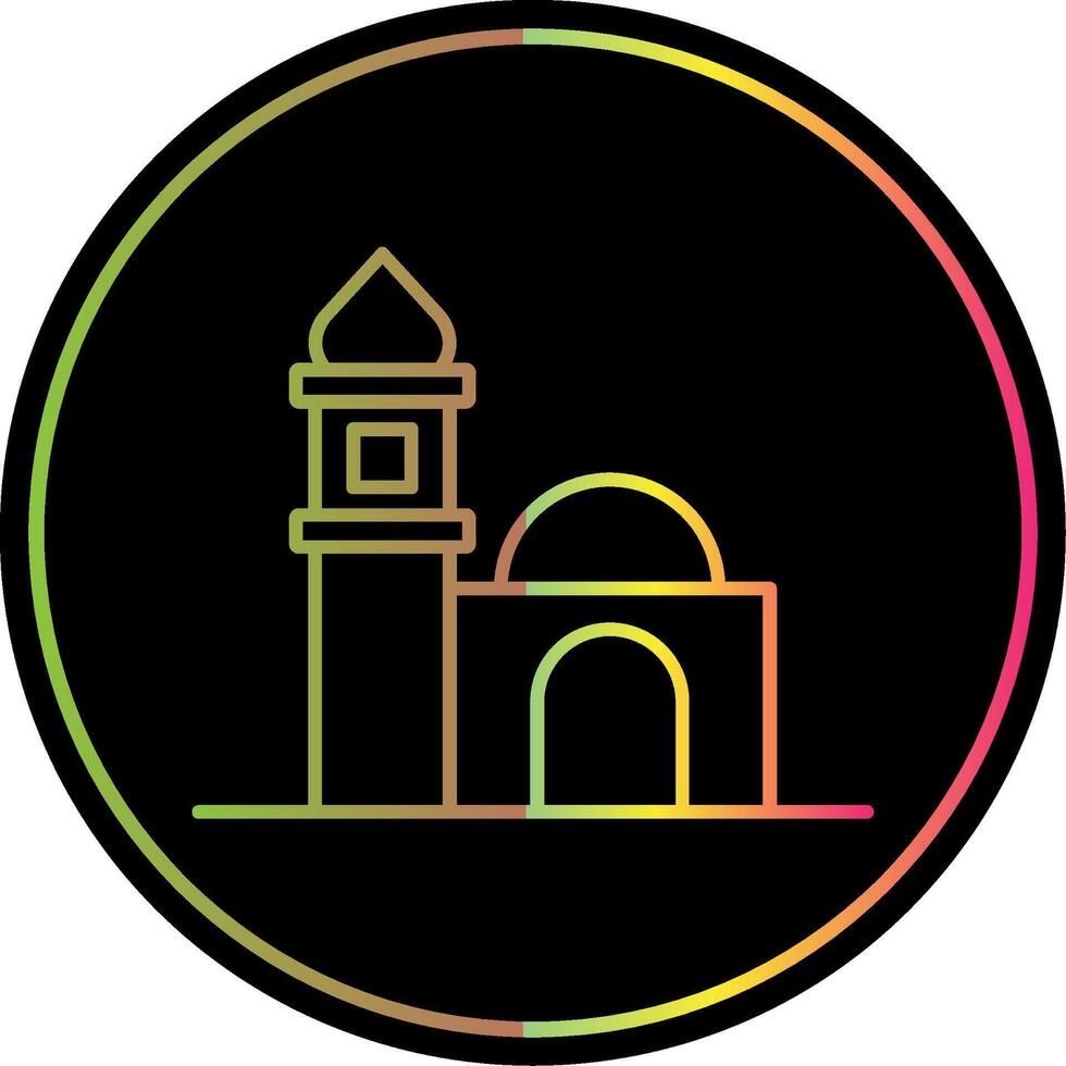 Mosque Line Gradient Due Color Icon vector