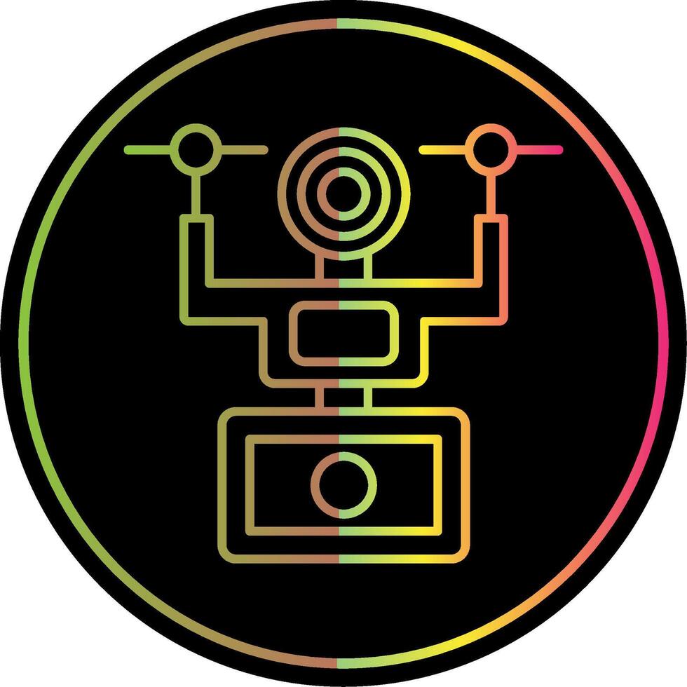 Camera Drone Line Gradient Due Color Icon vector