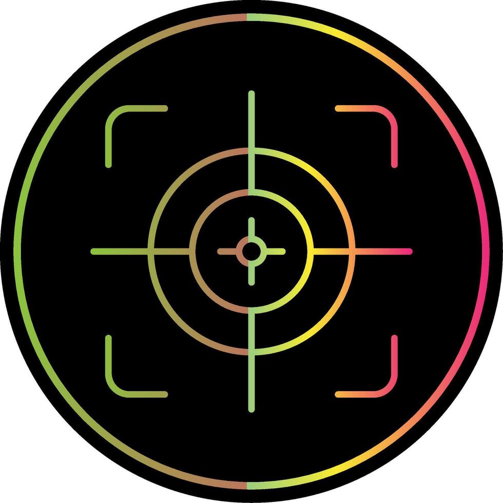 Aim Line Red Circle Icon vector