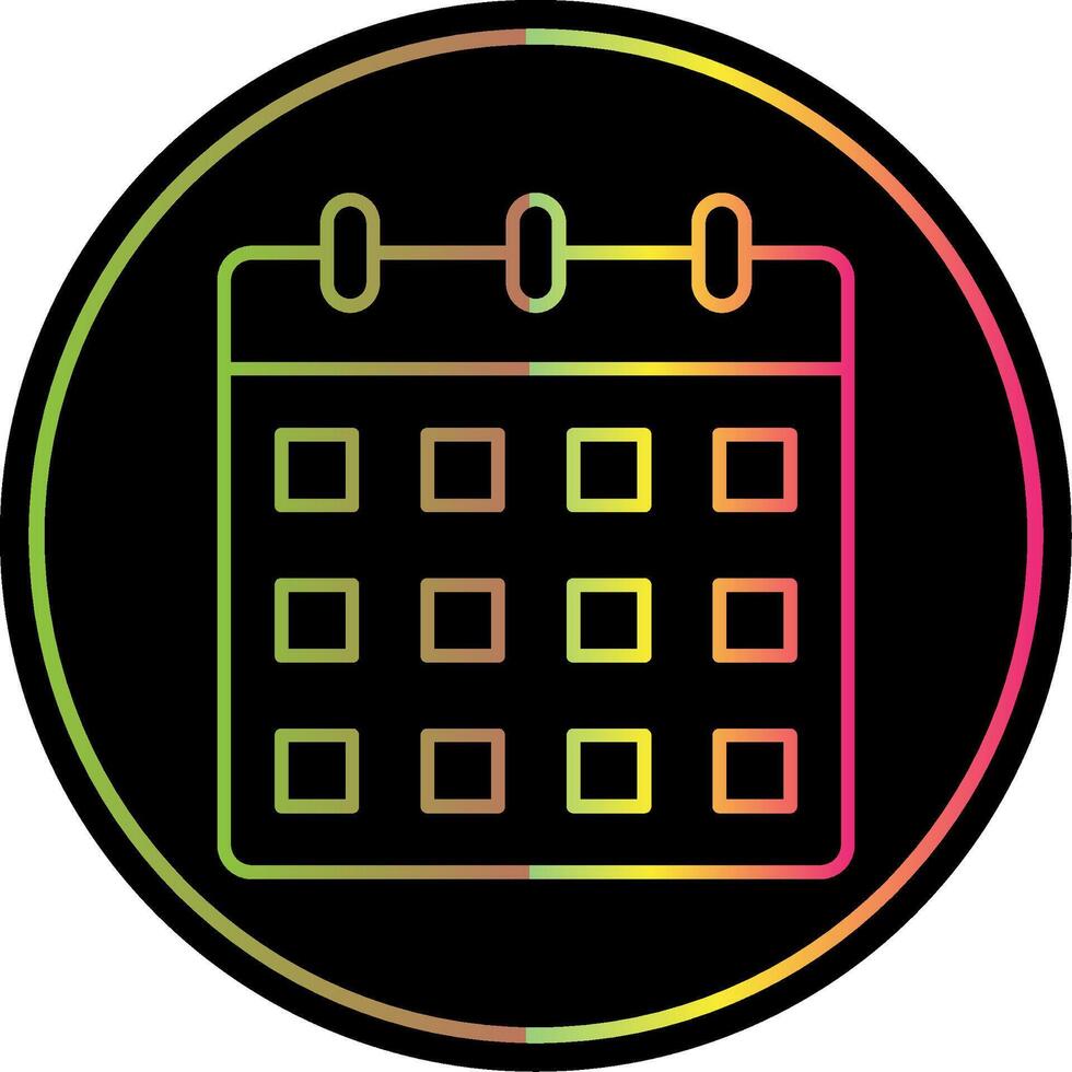 Calendar Line Red Circle Icon vector