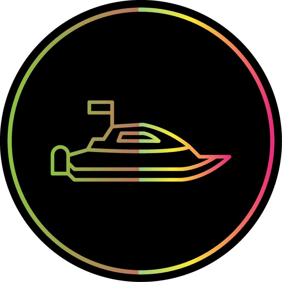 Speed Boat Line Gradient Due Color Icon vector