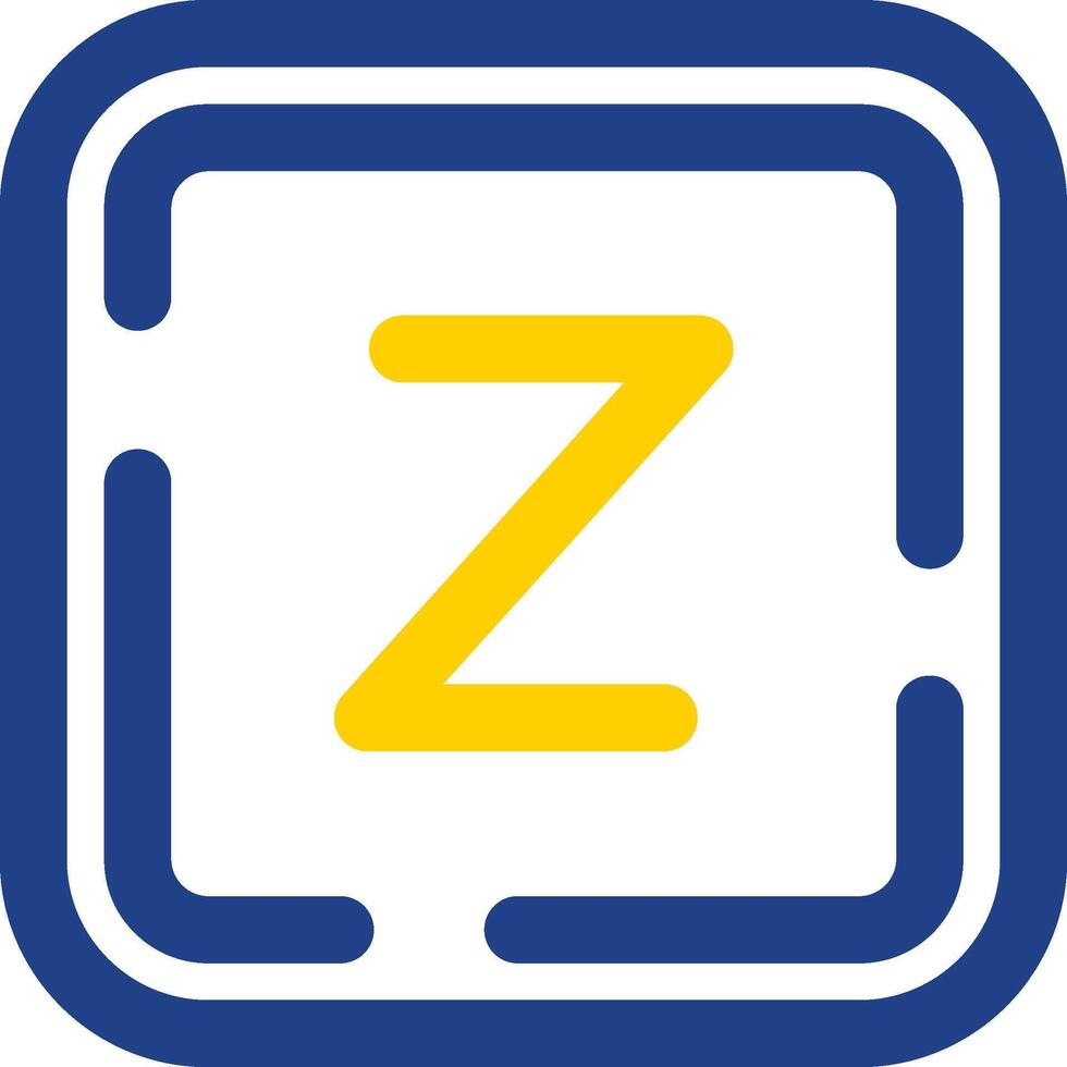 Letter z Line Two Color Icon vector