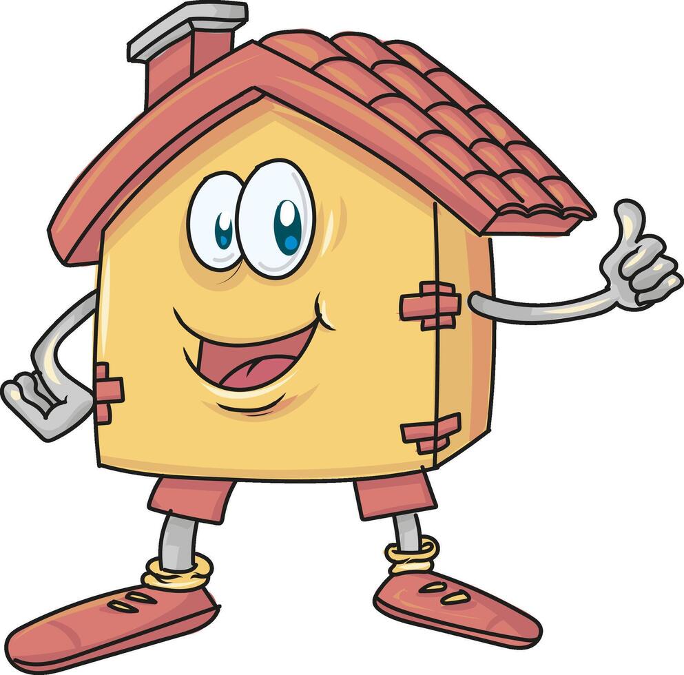 House Cartoon Character. vector illustration