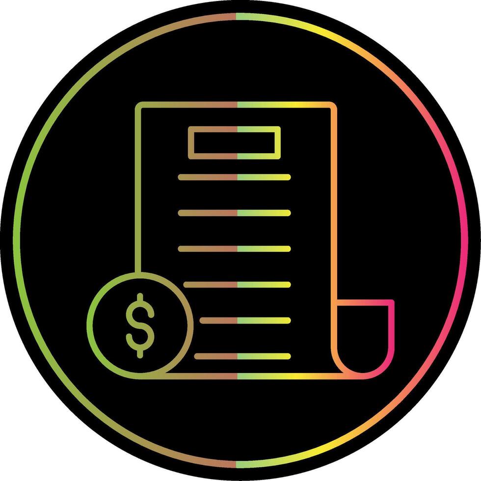 Bill Line Gradient Due Color Icon vector