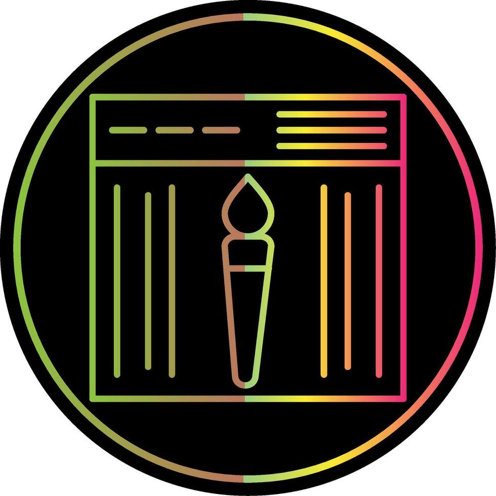 Brush Line Gradient Due Color Icon vector