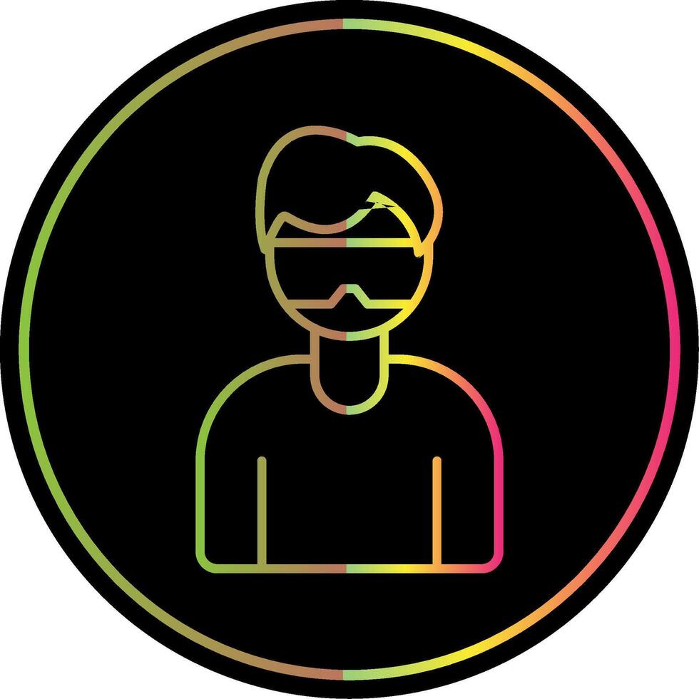 Virtual Glasses Line Gradient Due Color Icon vector