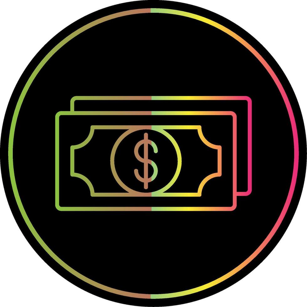 Money Line Gradient Due Color Icon vector