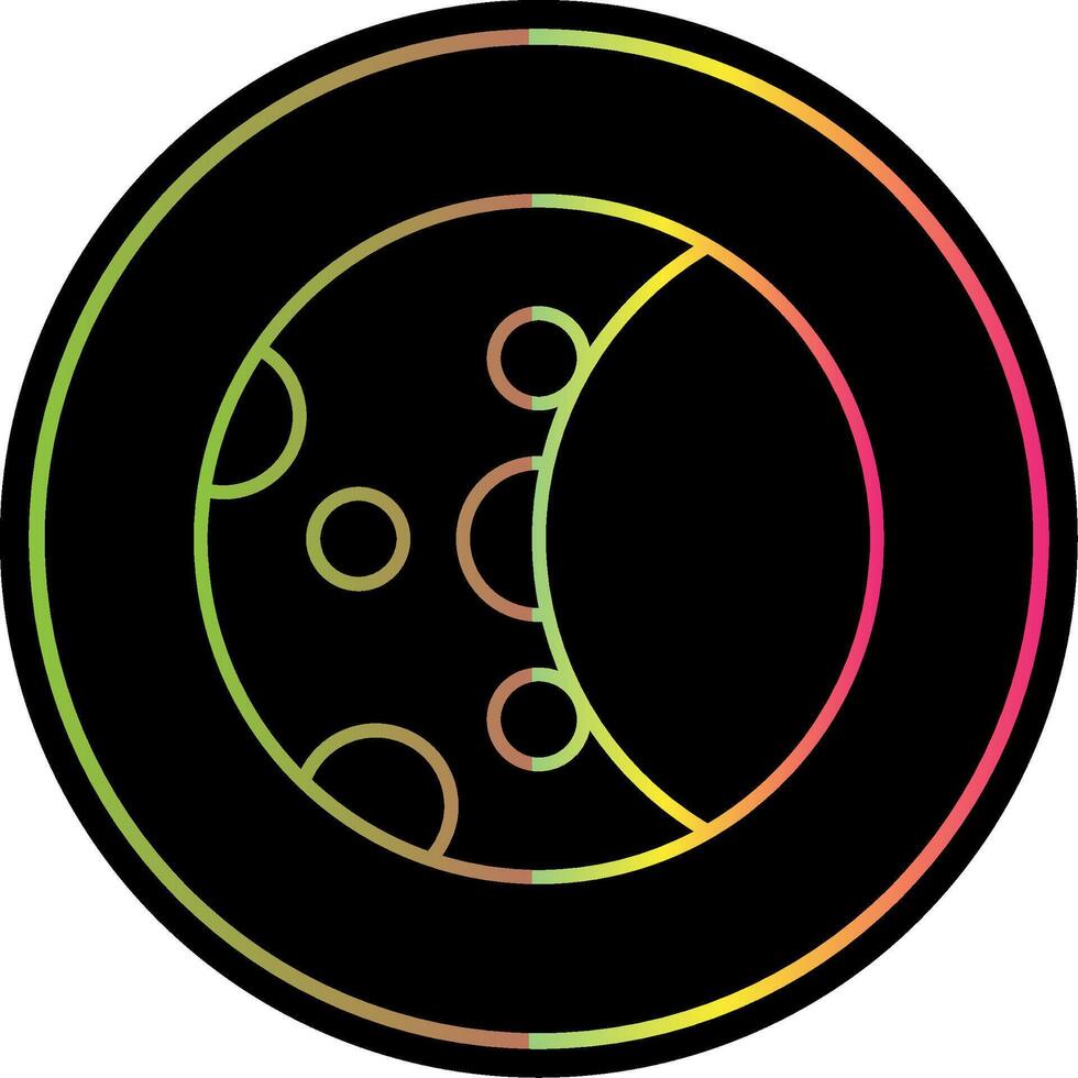 Luna fase línea degradado debido color icono vector