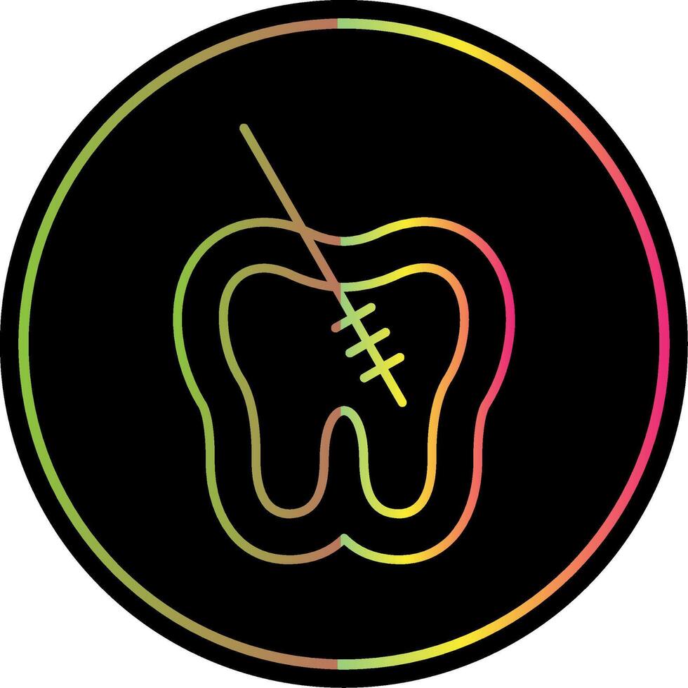 Root Canal Line Gradient Due Color Icon vector