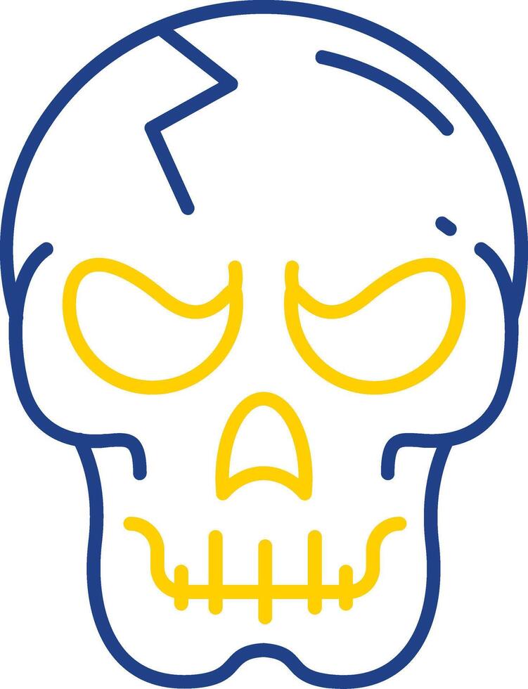 Skull Line Two Color  Icon vector
