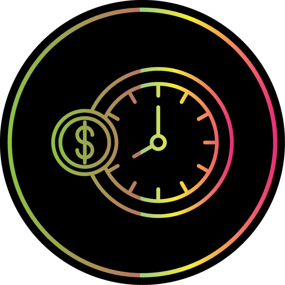 hora es dinero línea degradado debido color icono vector