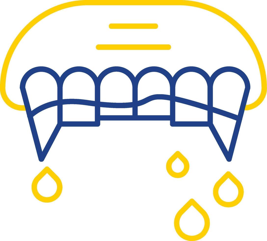 Teeth Line Two Color  Icon vector