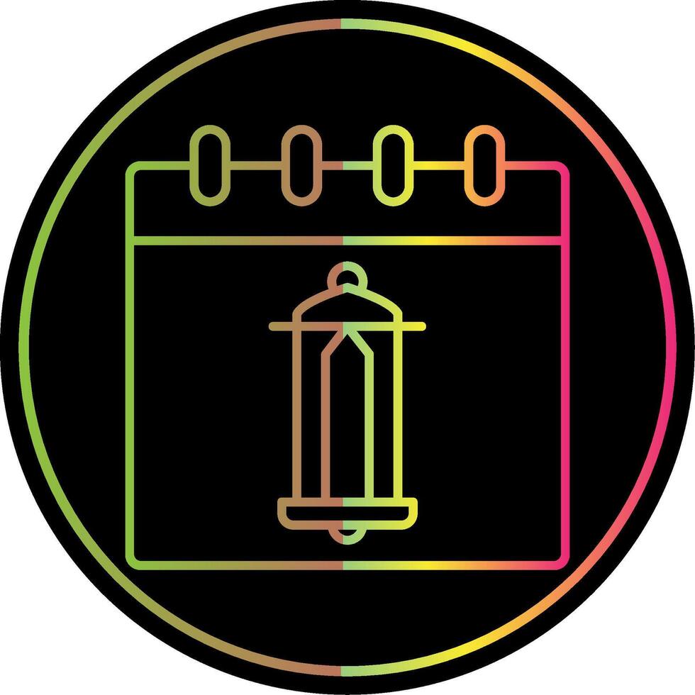 Calendar Line Gradient Due Color Icon vector