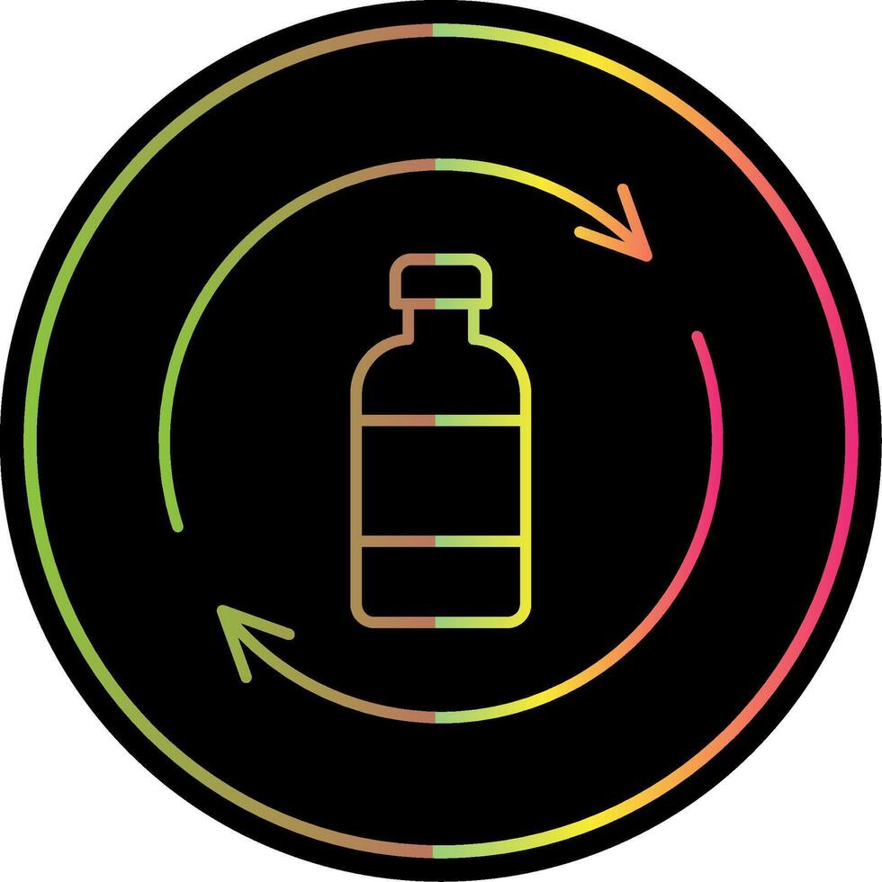 Bottle Recycling Line Gradient Due Color Icon vector