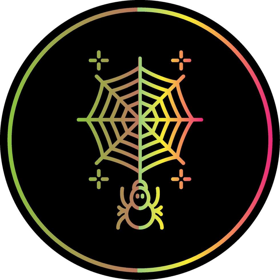 Spiderweb Line Red Circle Icon vector