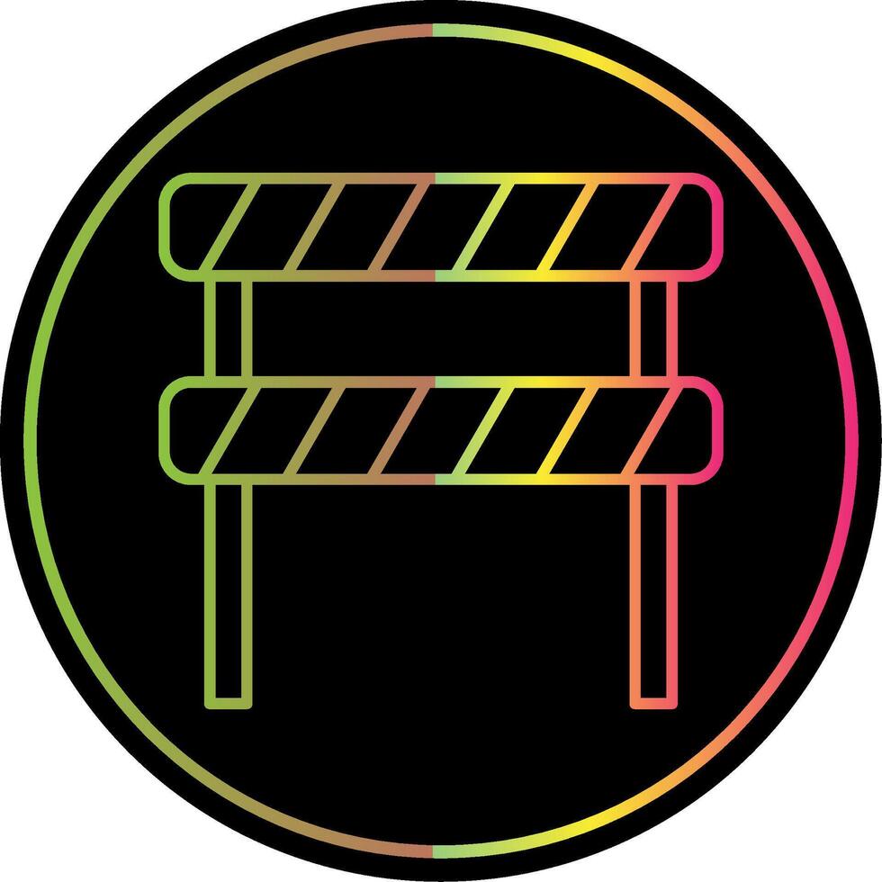 Road Block Line Gradient Due Color Icon vector