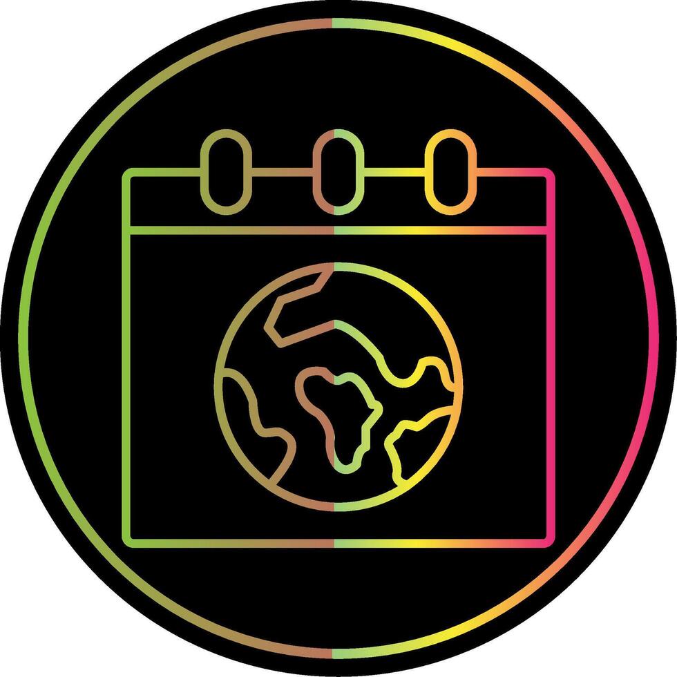 Earth Day Line Gradient Due Color Icon vector