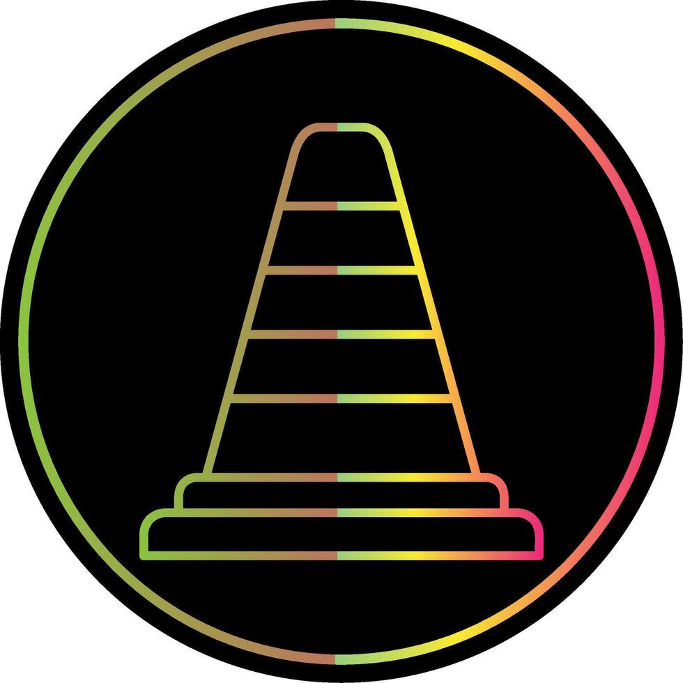 Traffic Cone Line Gradient Due Color Icon vector