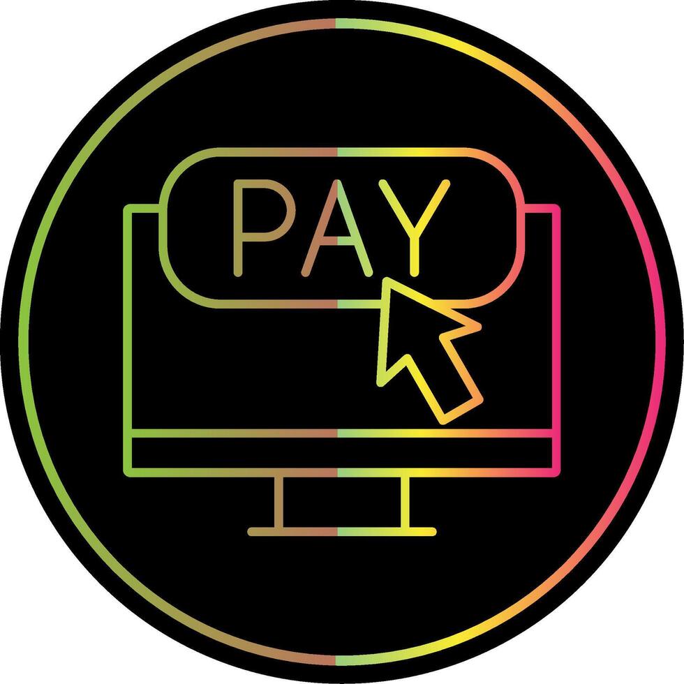 Online Payment Line Gradient Due Color Icon vector