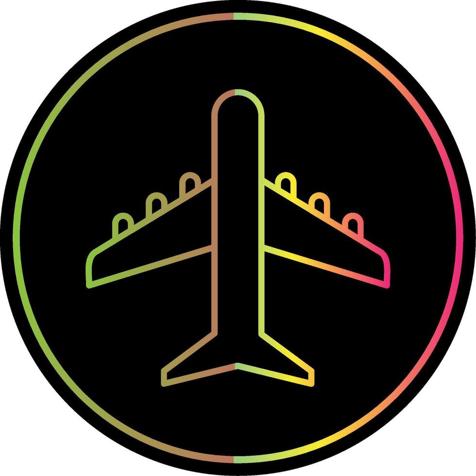 avión línea degradado debido color icono vector