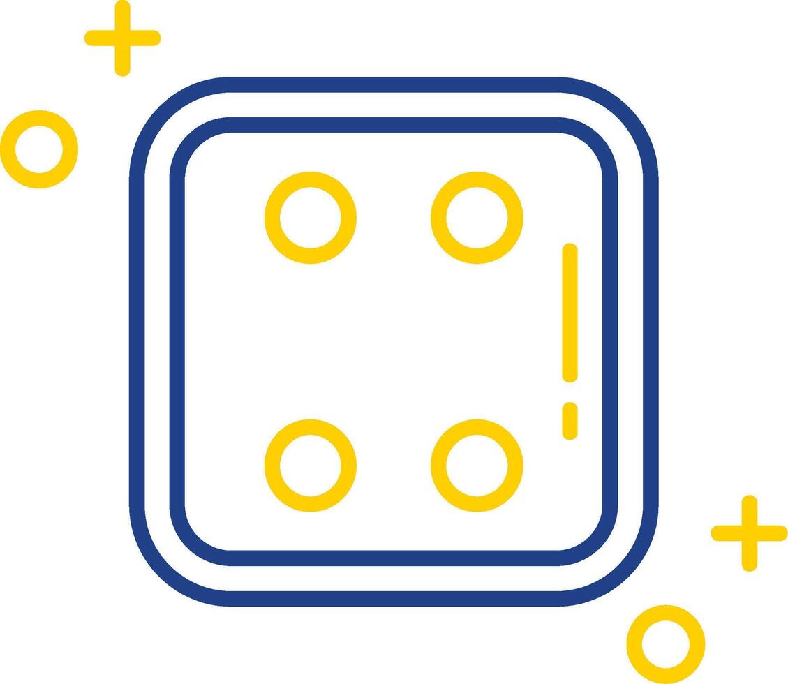 Dice four Line Two Color Icon vector