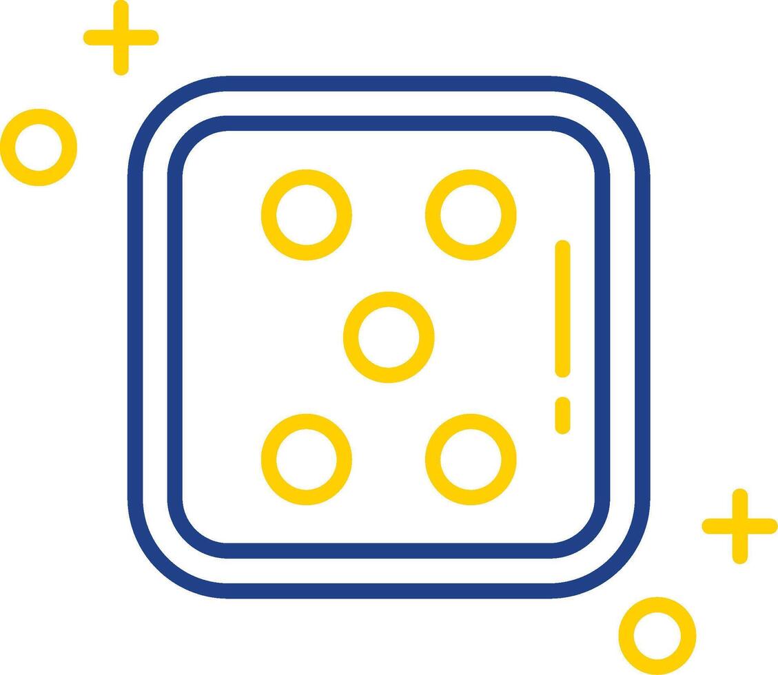 Dice five Line Two Color Icon vector