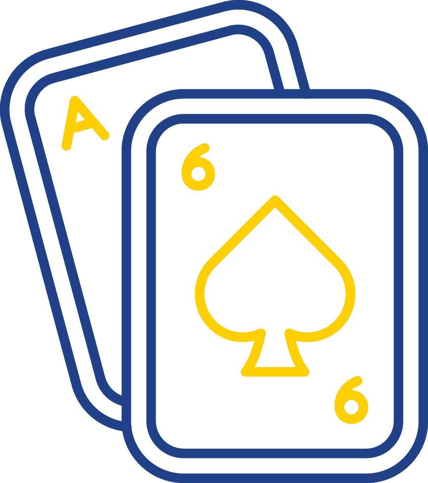 póker línea dos color icono vector
